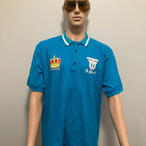 blue short sleeve shirt